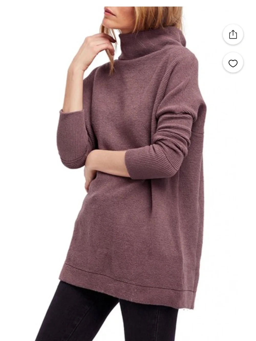 Free People Lavender Turtleneck Sweater